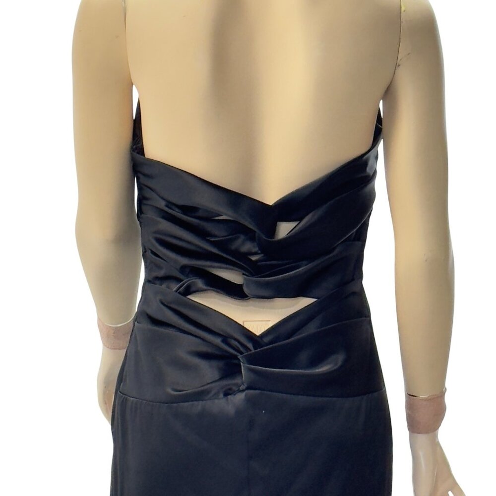 Niki By Niki Livas Black Ruffled Halter Cocktail Dress Size 10 - Picture 5 of 12